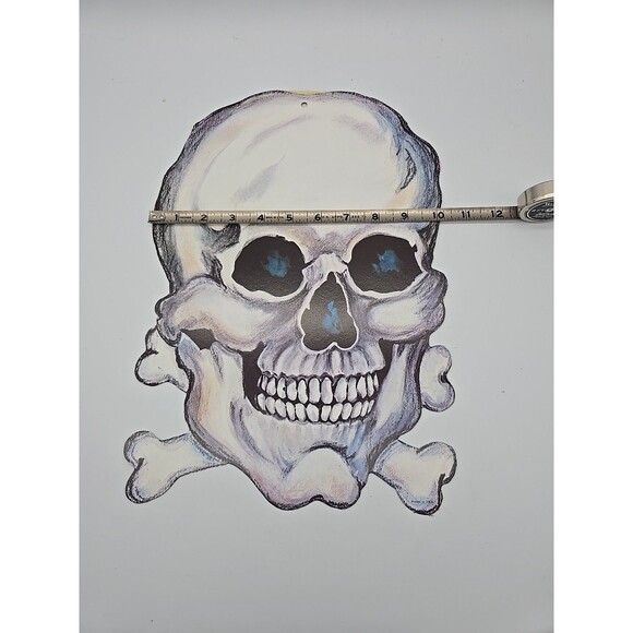 Halloween Vintage Die Cut Decoration Skull Cross Bones Decor One-Sided Cardboard - Picture 5 of 6